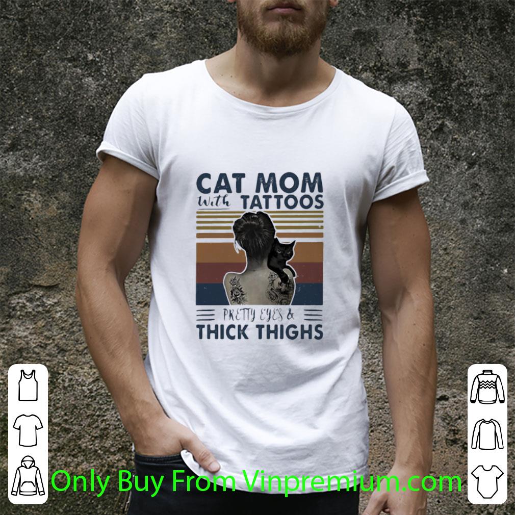 Original Black Cat Mom With Tattoos Pretty Eyes Thick Thighs Vintage shirt