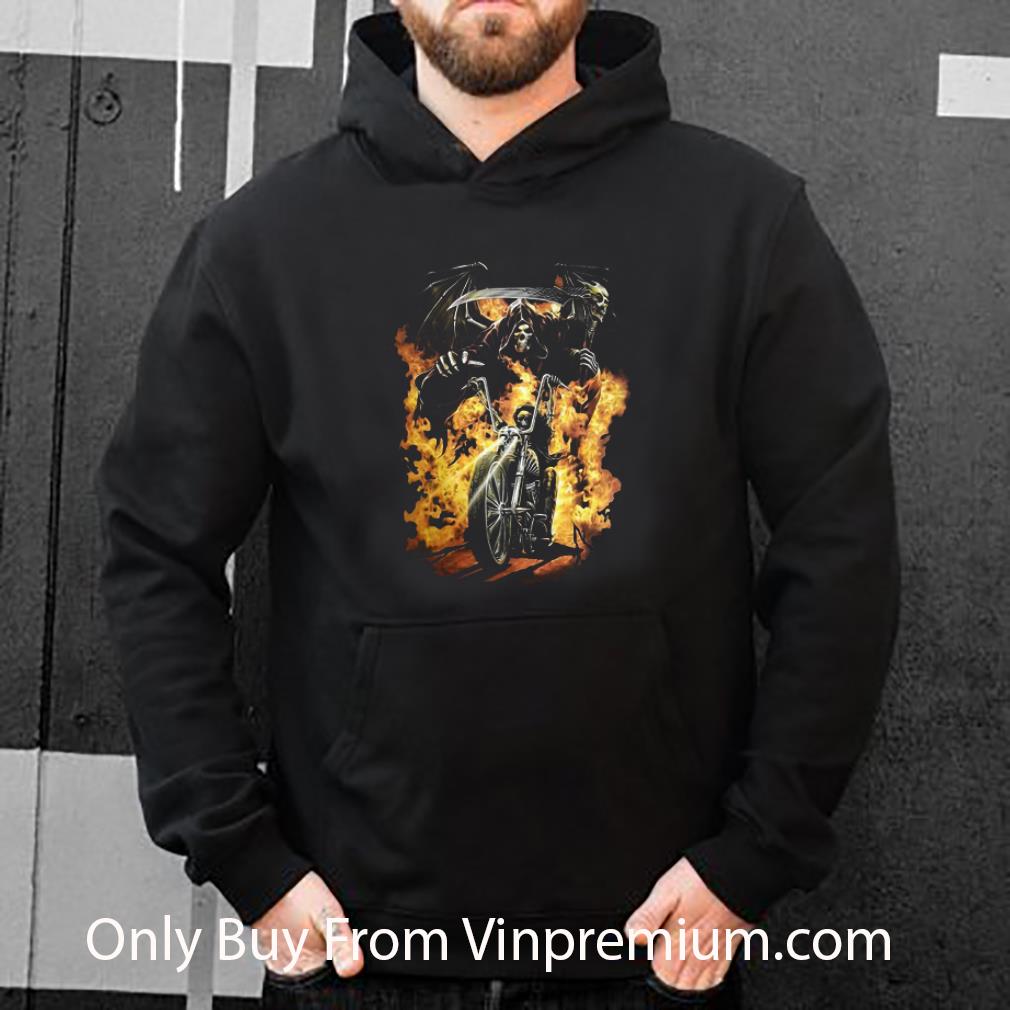 d3a8949b premium skeleton death riding motorcycle fire shirt 4 - Premium Skeleton Death Riding Motorcycle Fire shirt