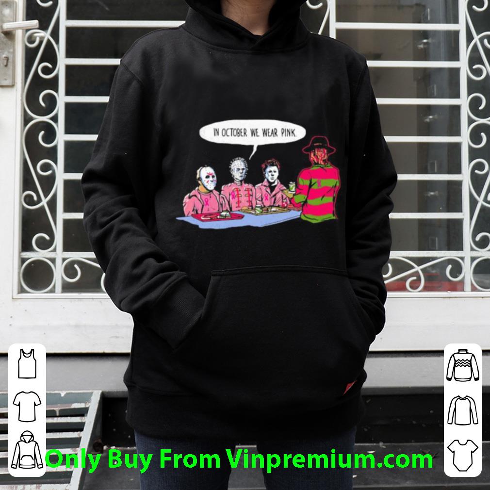 0748808e original halloween krueger jason voorhees michael myers in october we wear pink shirt 4 - Original Halloween Krueger Jason Voorhees Michael Myers In October We Wear Pink shirt