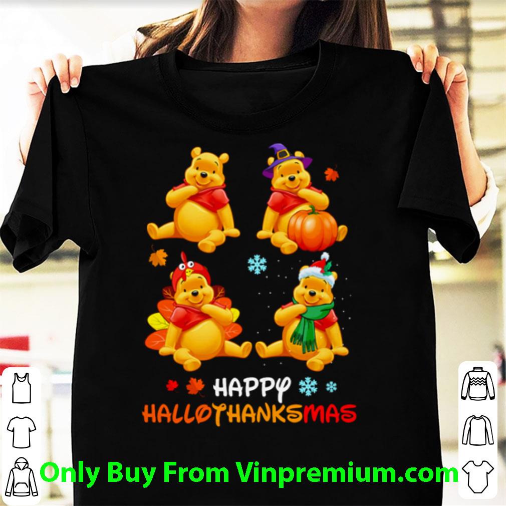 Great Winnie The Pooh Happy Hallothanksmas Halloween And Christmas shirt