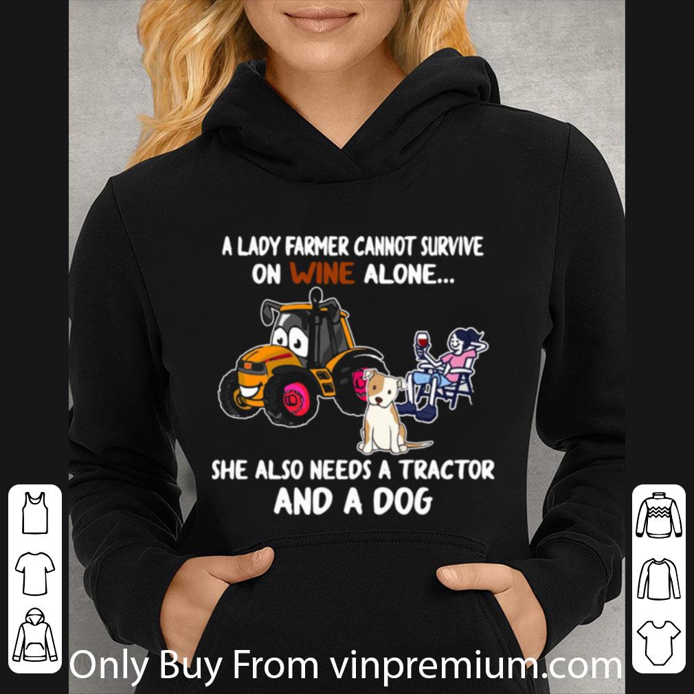7a52b4f0 pretty a lady farmer cannot survive on wine alone she also needs a tractor shirt 4 - Pretty A Lady Farmer Cannot Survive On Wine Alone She Also Needs A Tractor shirt