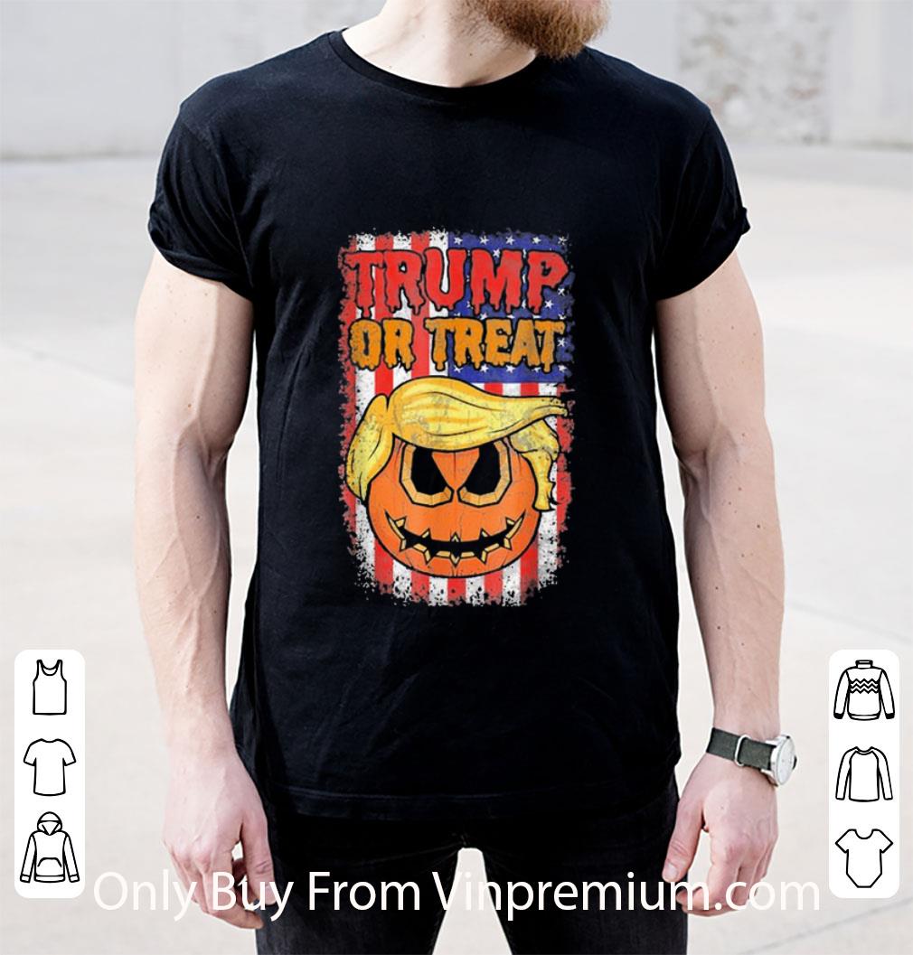 Nice Pumpkin Trump Or Treat American Flag Halloween shirt