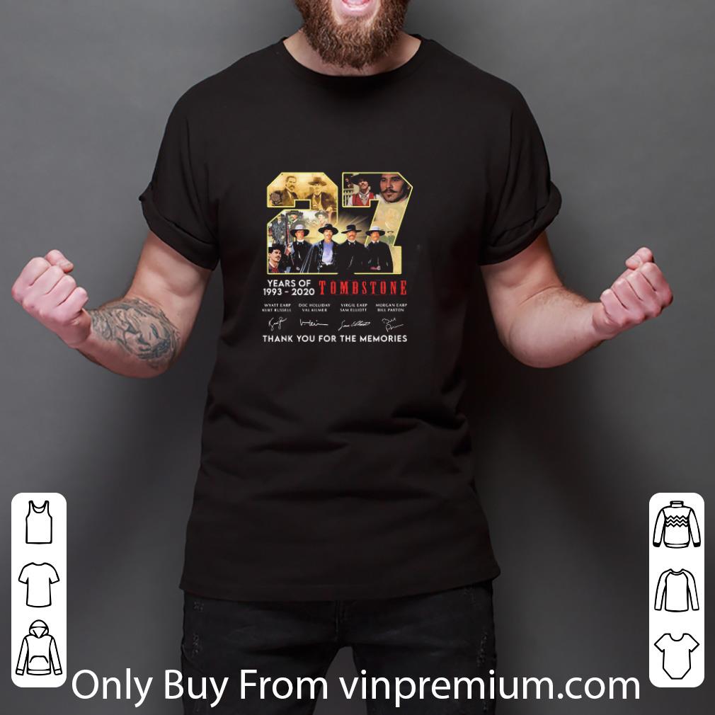 Official 27 Years Of 1993 2020 Tombstone Thank You For The Memories Signatures shirt