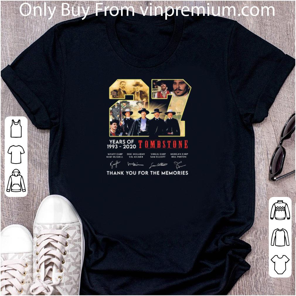Official 27 Years Of 1993 2020 Tombstone Thank You For The Memories Signatures shirt