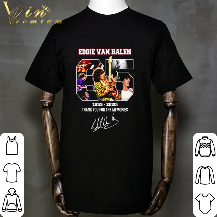 Eddie Van Halen 65 years 1955 2020 thank you for the memories signature shirt