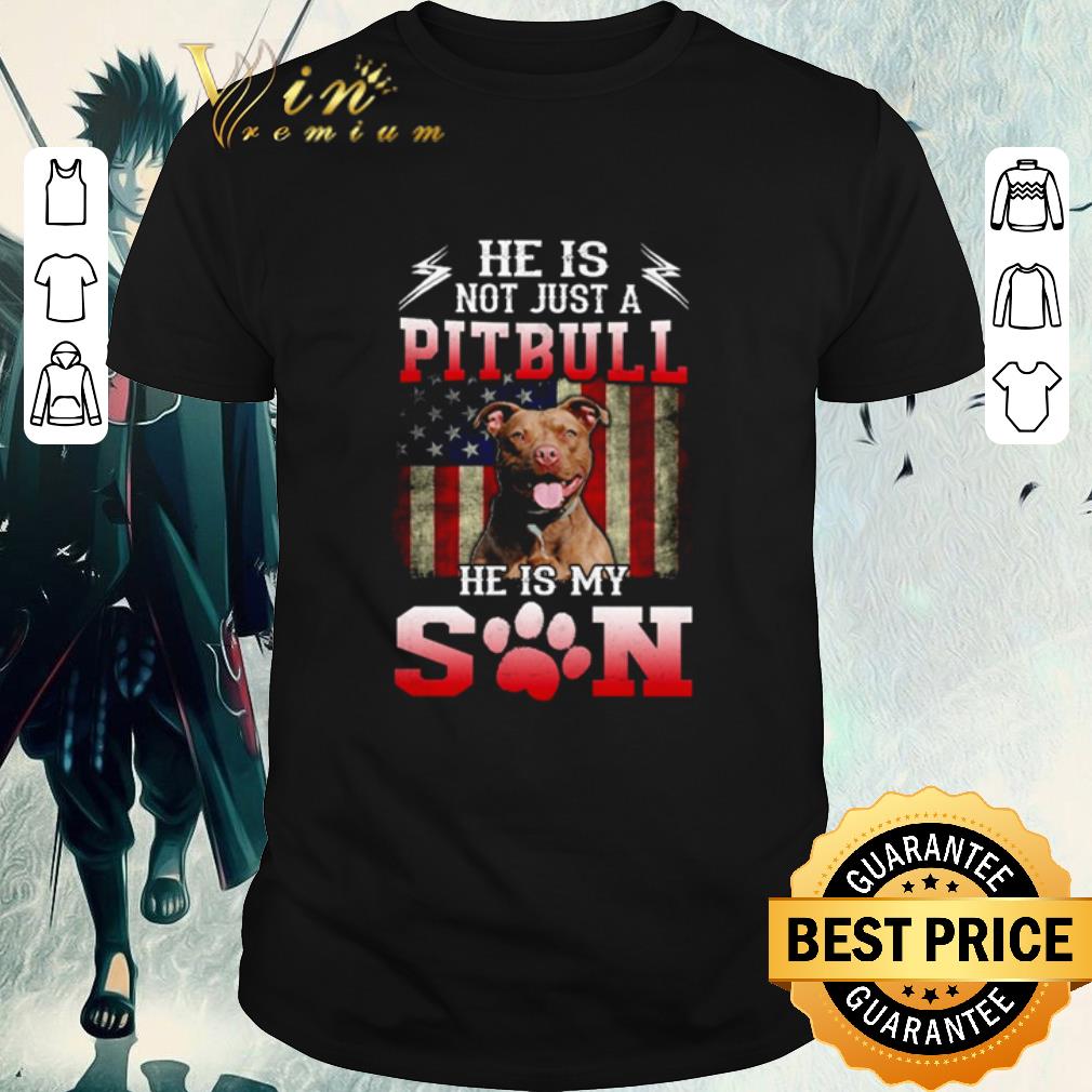 Premium He is not just a Pitbull he is my son American flag shirt