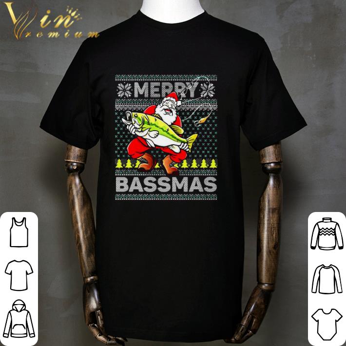 Official Merry Bassmas Fish Santa Christmas Sweater shirt