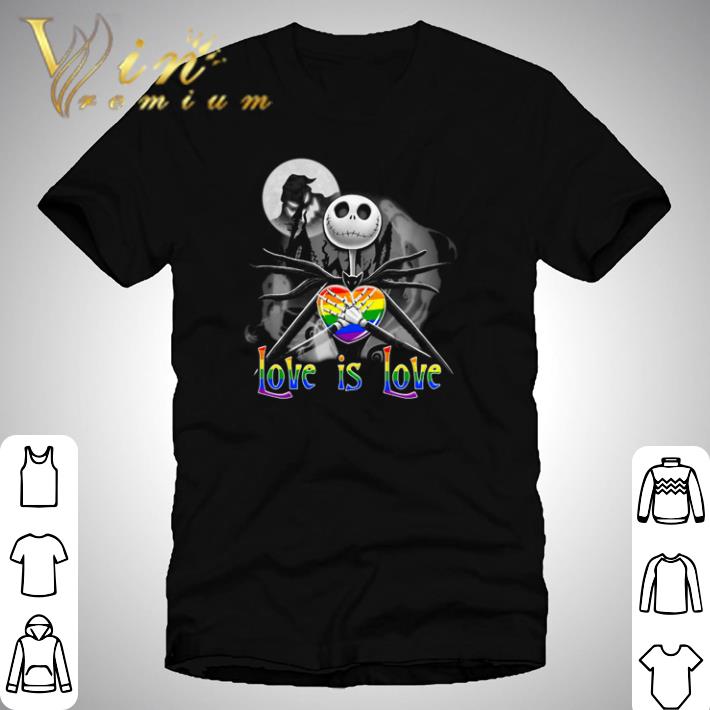Jack Skellington hug heart LGBT love is love shirt