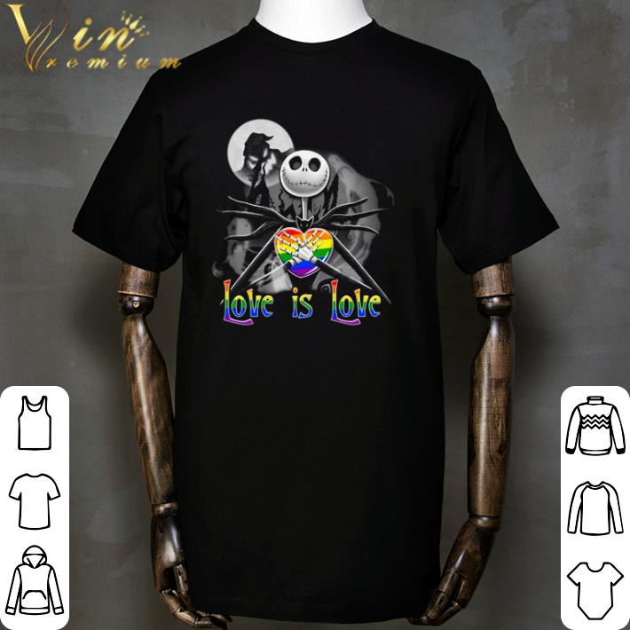 Jack Skellington hug heart LGBT love is love shirt