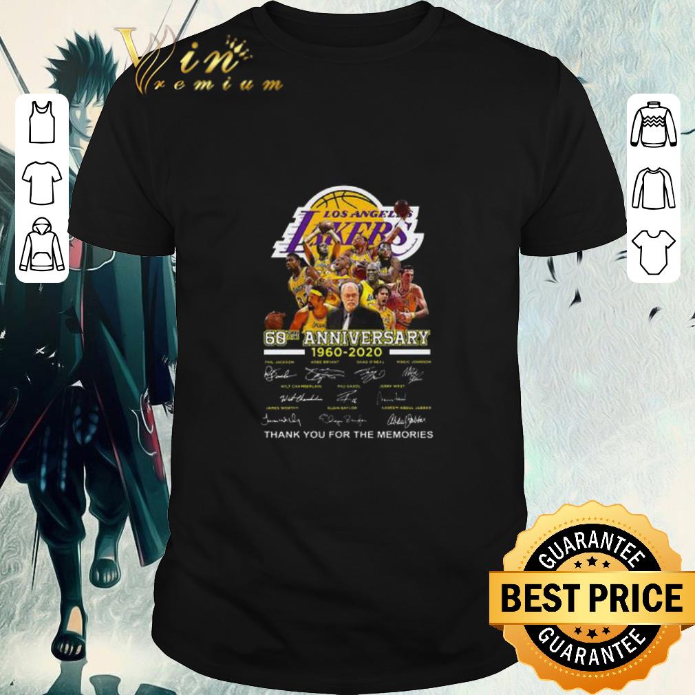 Funny Los Angeles Lakers & coach 60th anniversary 1960-2020 signatures shirt