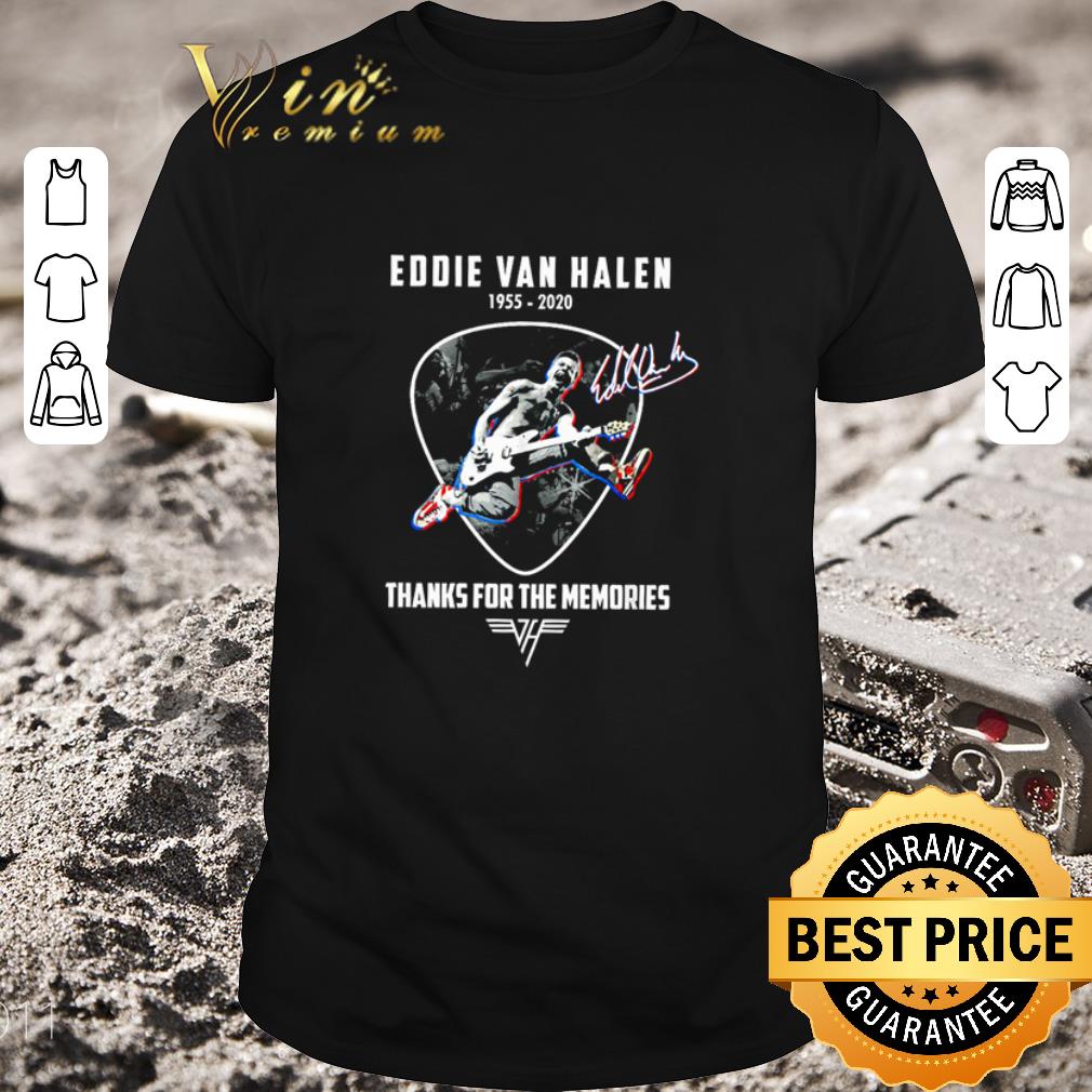 Funny Eddie Van Halen 1955 2020 thank you for the memories signature shirt