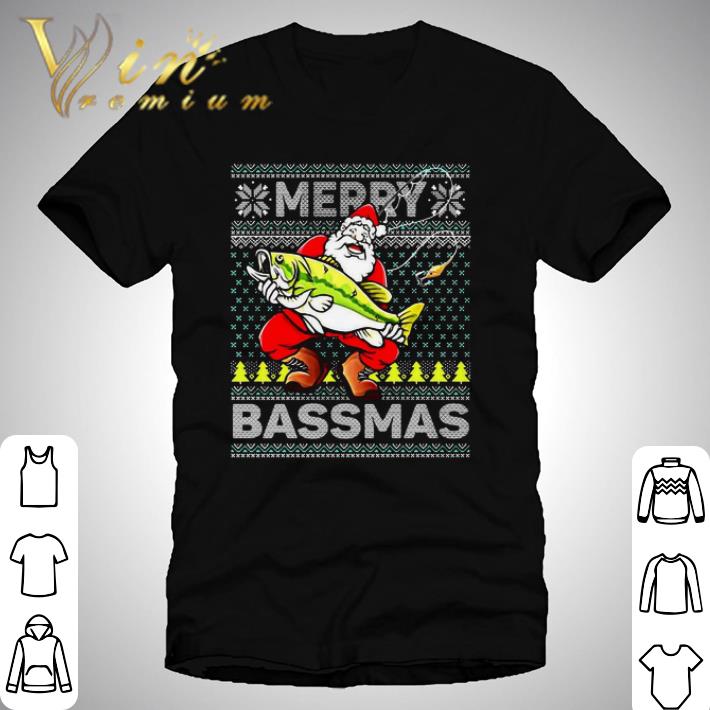 Official Merry Bassmas Fish Santa Christmas Sweater shirt