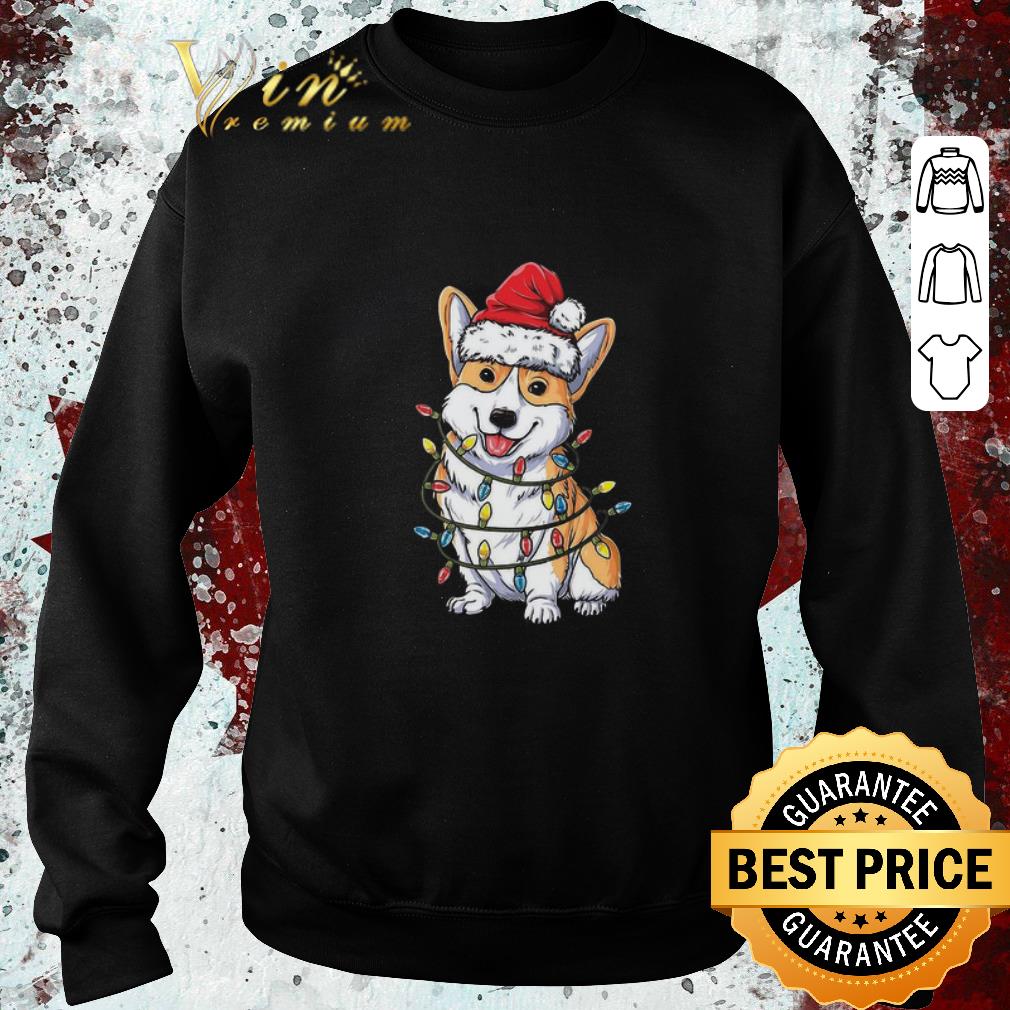 Official Corgi Santa Hat Christmas Light sweater 67827d85 official corgi santa hat christmas light sweater 4 - Official Corgi Santa Hat Christmas Light sweater