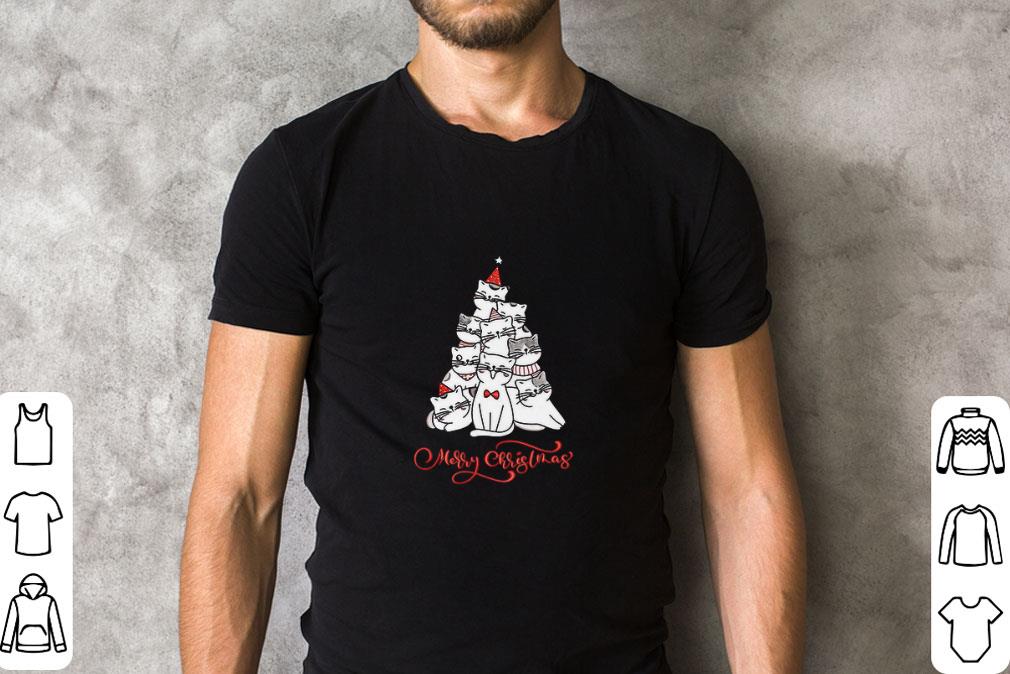 Funny Cats Merry Christmas Tree Sweater shirt