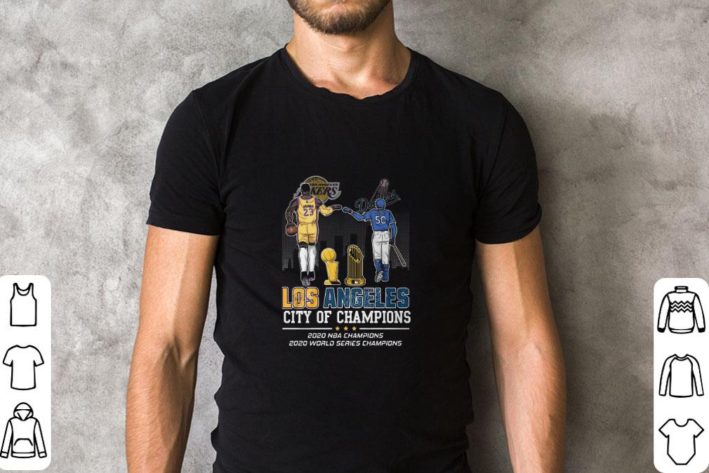 Premium Los Angeles Lakers And Dodgers City Of Champions 2020 NBA Champions 2020 World Series Champions shirt