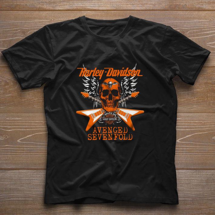 Funny Skull Harley Davidson Motorcycles Avenged Sevenfold shirt