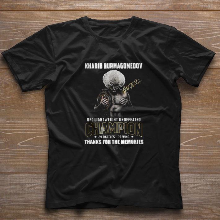 Nice Khabib Nurmagomedov Ufc Lightweight Undefeated Champion 29 Battles 29 Wins Thank You For The Memories Signature shirt