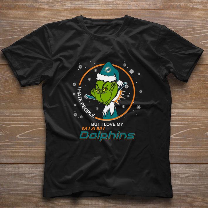 Official I Hate People But I Love My Miami Dolphins Grinch shirt