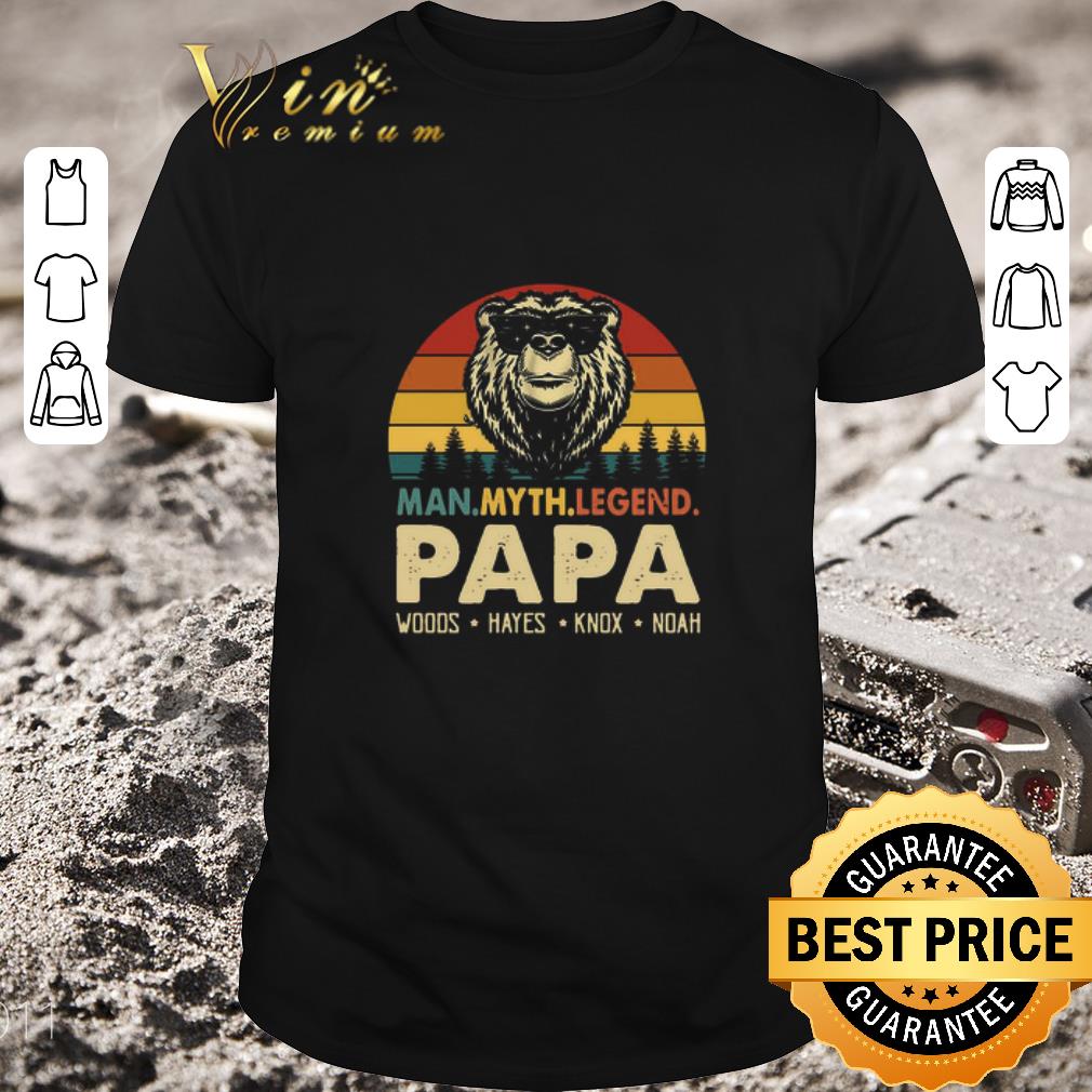 Premium Bear Man Myth Legend Papa Woods Hayes Knox Noad Vintage Retro shirt