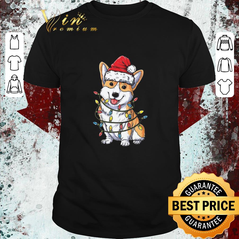 Official Corgi Santa Hat Christmas Light sweater
