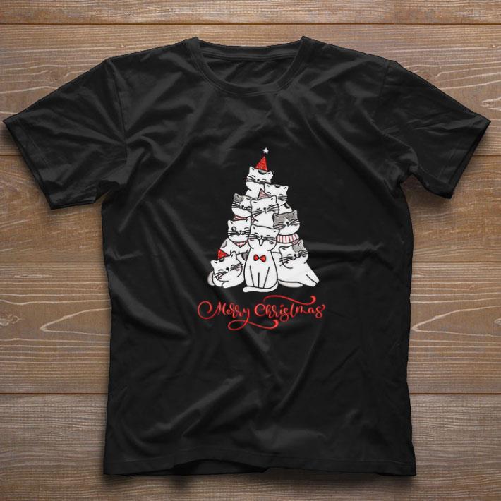 Funny Cats Merry Christmas Tree Sweater shirt