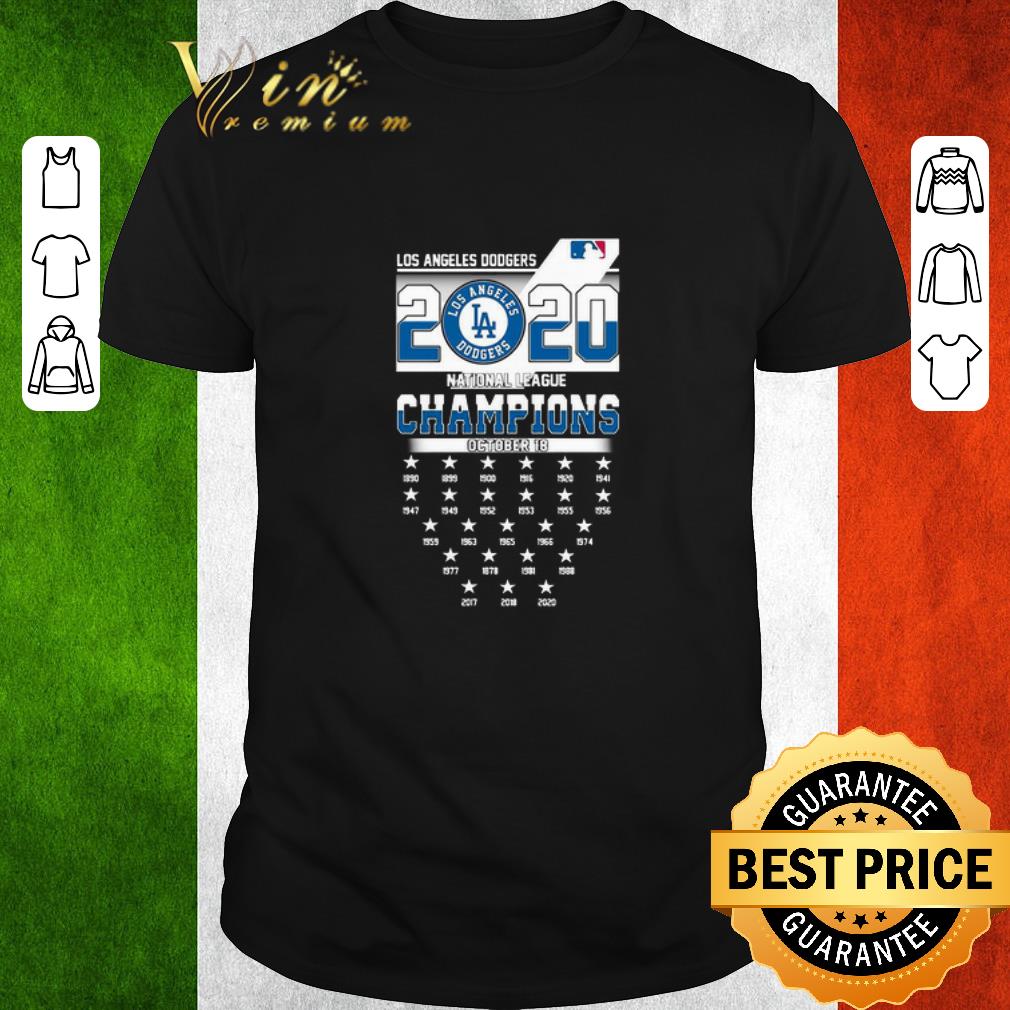 Hot Los Angeles Dodgers 2020 Nation League Champions October 18 shirt