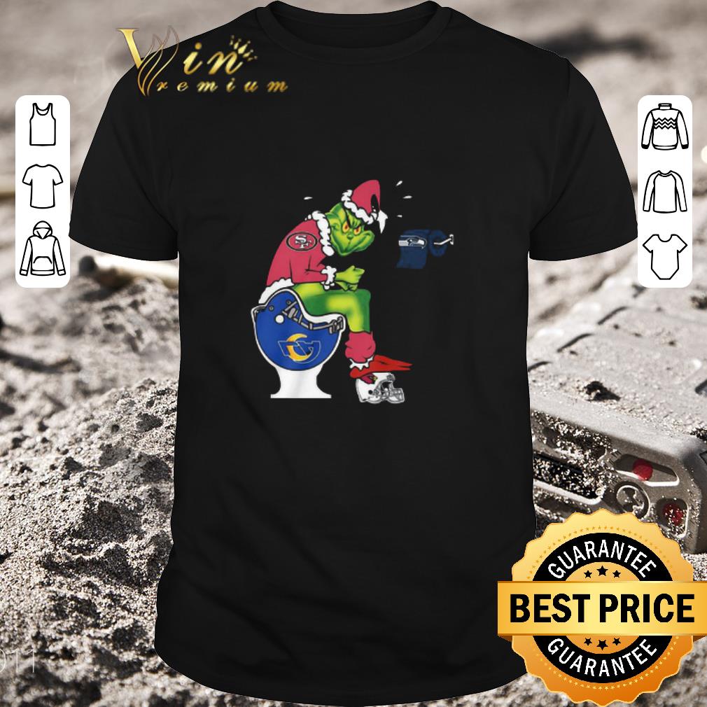 Pretty The Grinch San Francisco 49ers Shit On Toilet Los Angeles Rams And Other Teams Christmas Sweater shirt