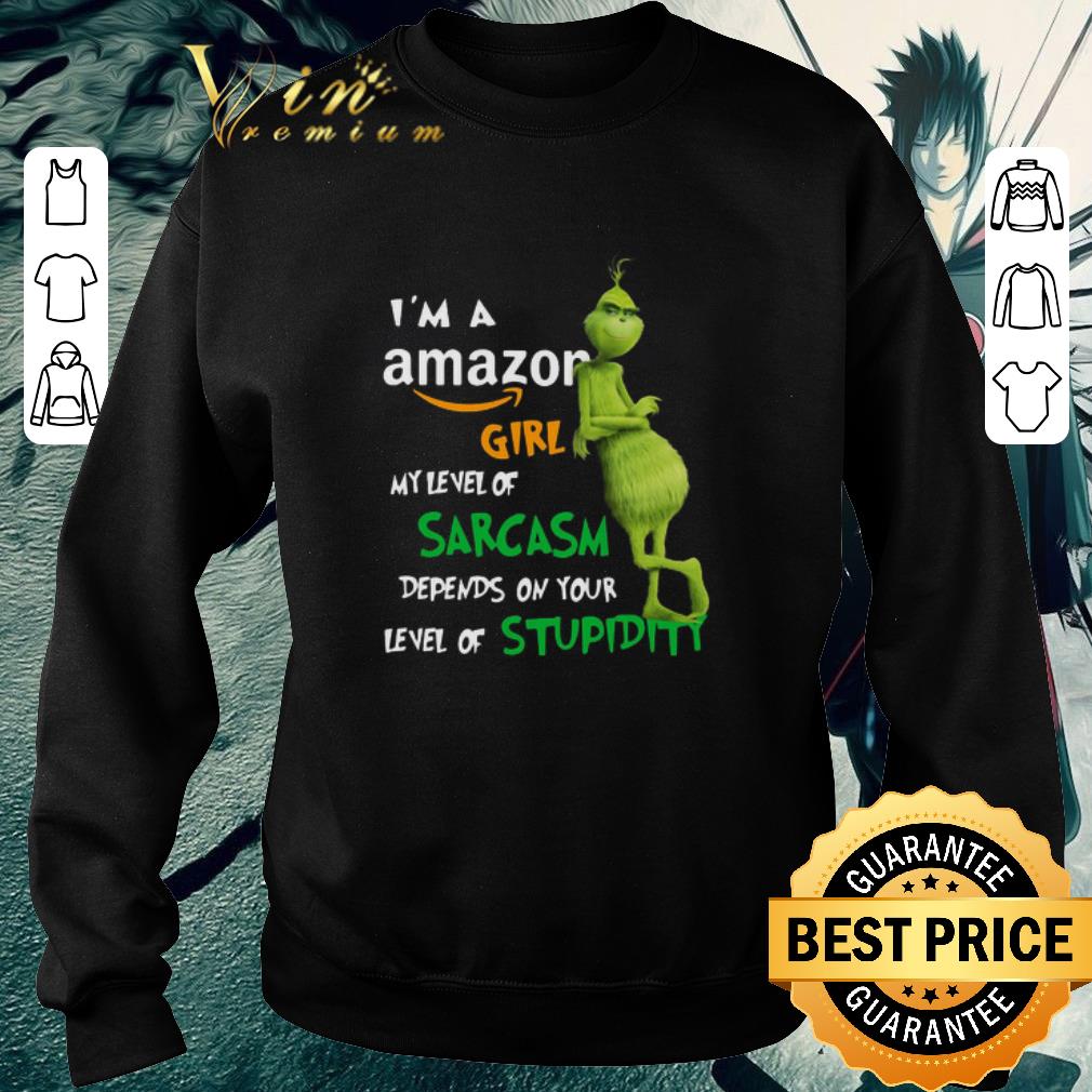 Original Grinch I’m A Amazon Girl My Level Of Sarcasm Depends On Your Level Of Stupidity shirt ee1840f8 original grinch i m a amazon girl my level of sarcasm depends on your level of stupidity shirt 4 - Original Grinch I’m A Amazon Girl My Level Of Sarcasm Depends On Your Level Of Stupidity shirt