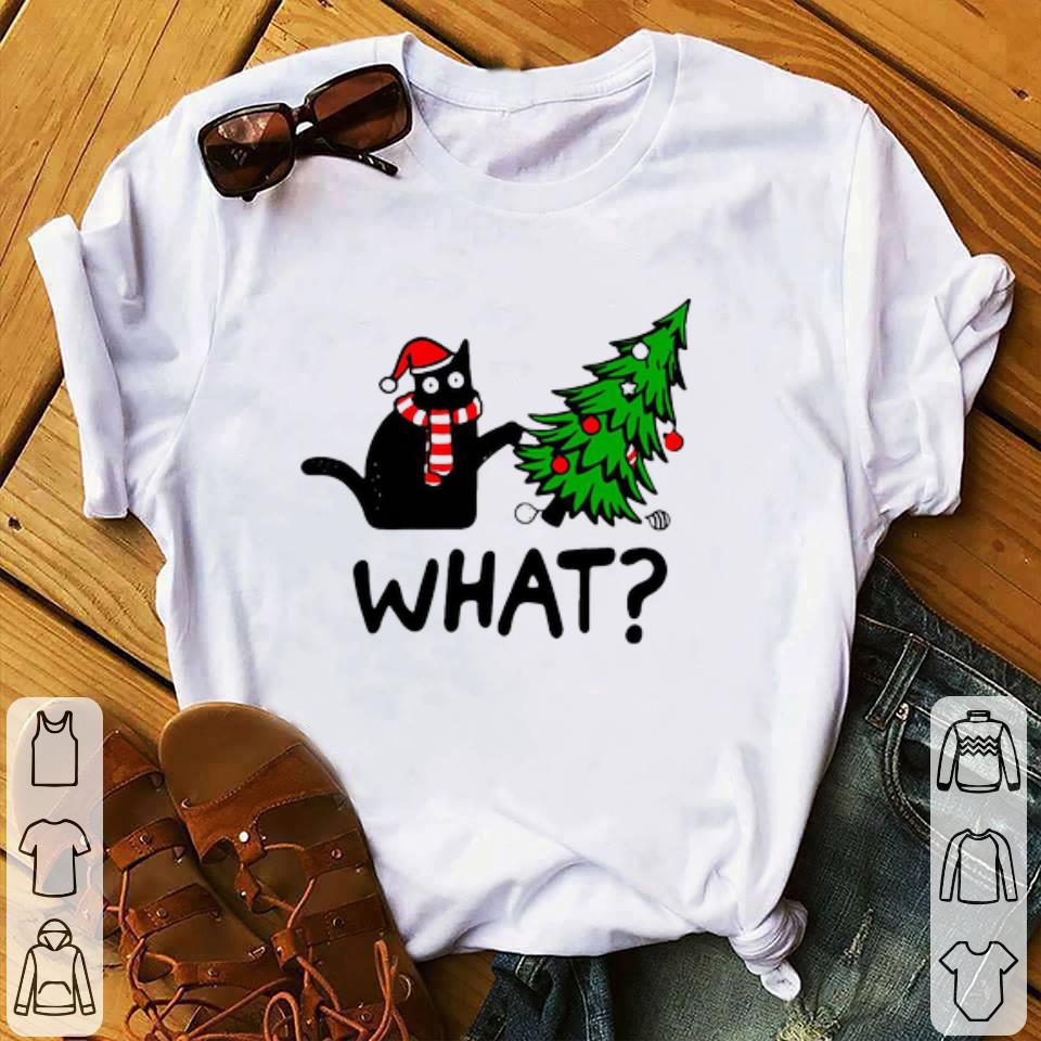 Premium Black Cat Christmas What shirt