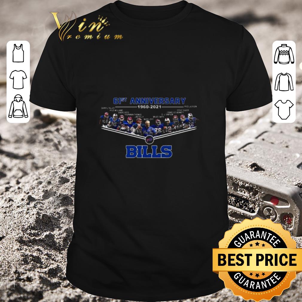 Top Buffalo Bills 61st anniversary 1960-2021 Team & coach signatures shirt
