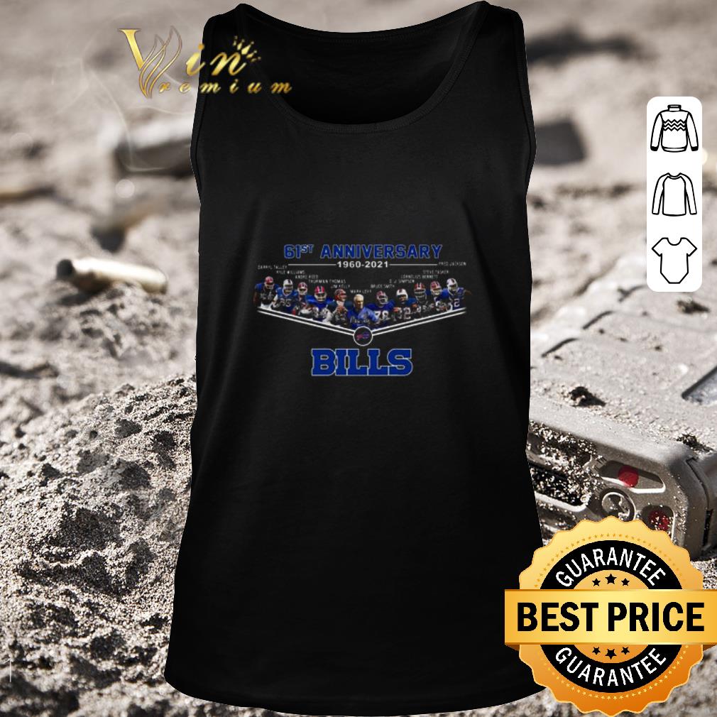 Top Buffalo Bills 61st anniversary 1960-2021 Team & coach signatures shirt