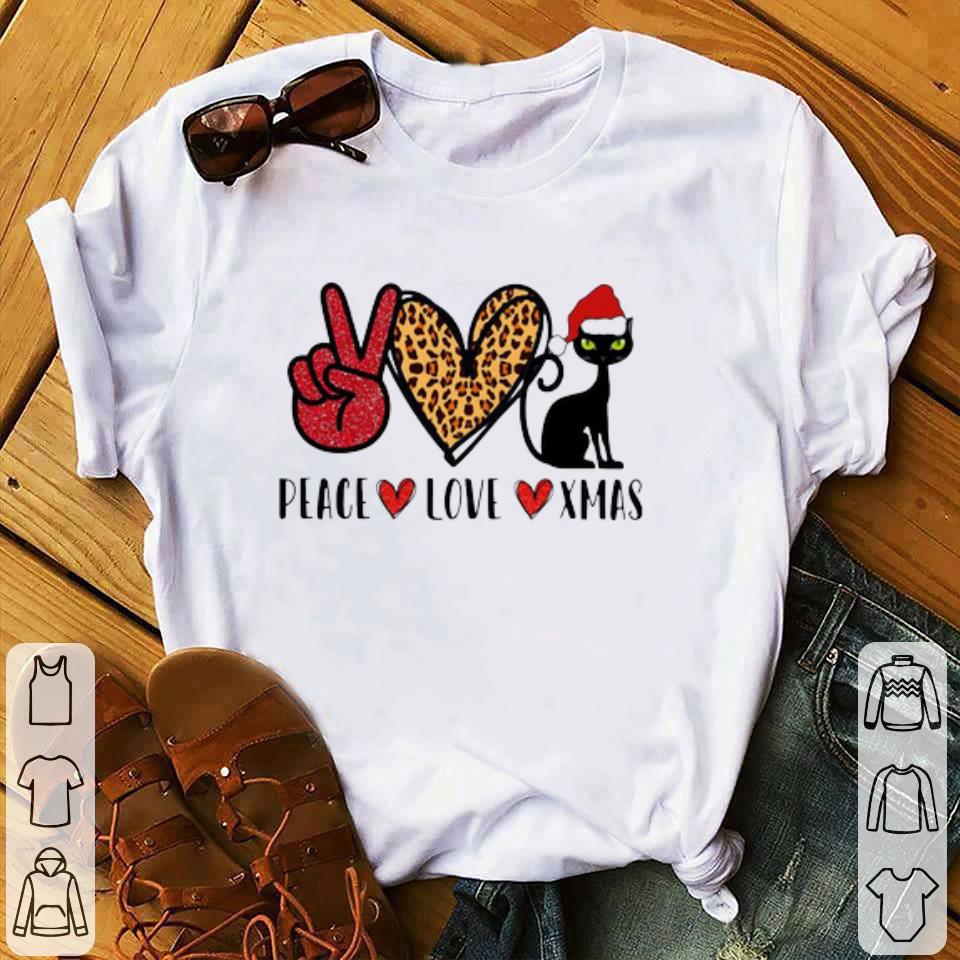 Awesome Peace Love Xmas Black Cat Christmas Sweater shirt