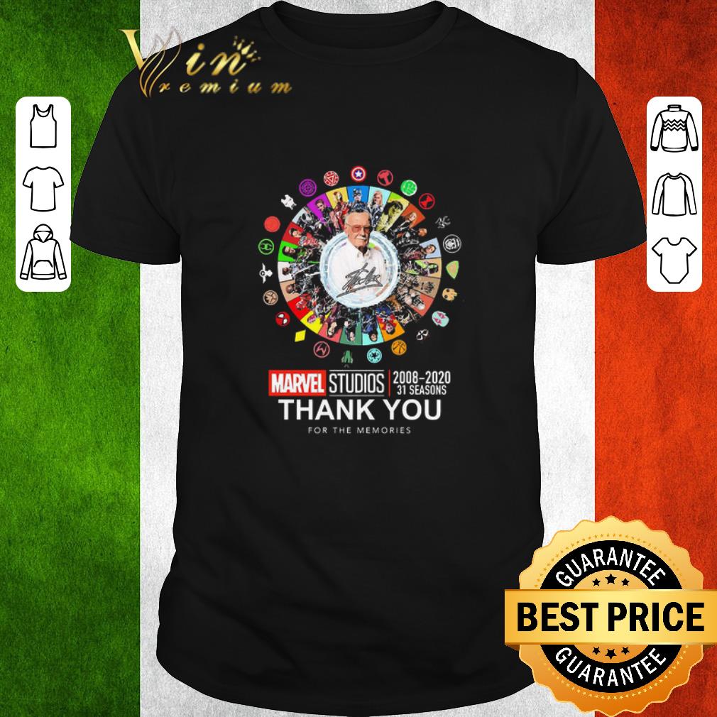 Nice Stan Lee Marvel Studios 2008 2020 31 Seasons Thank You For The Memories shirt