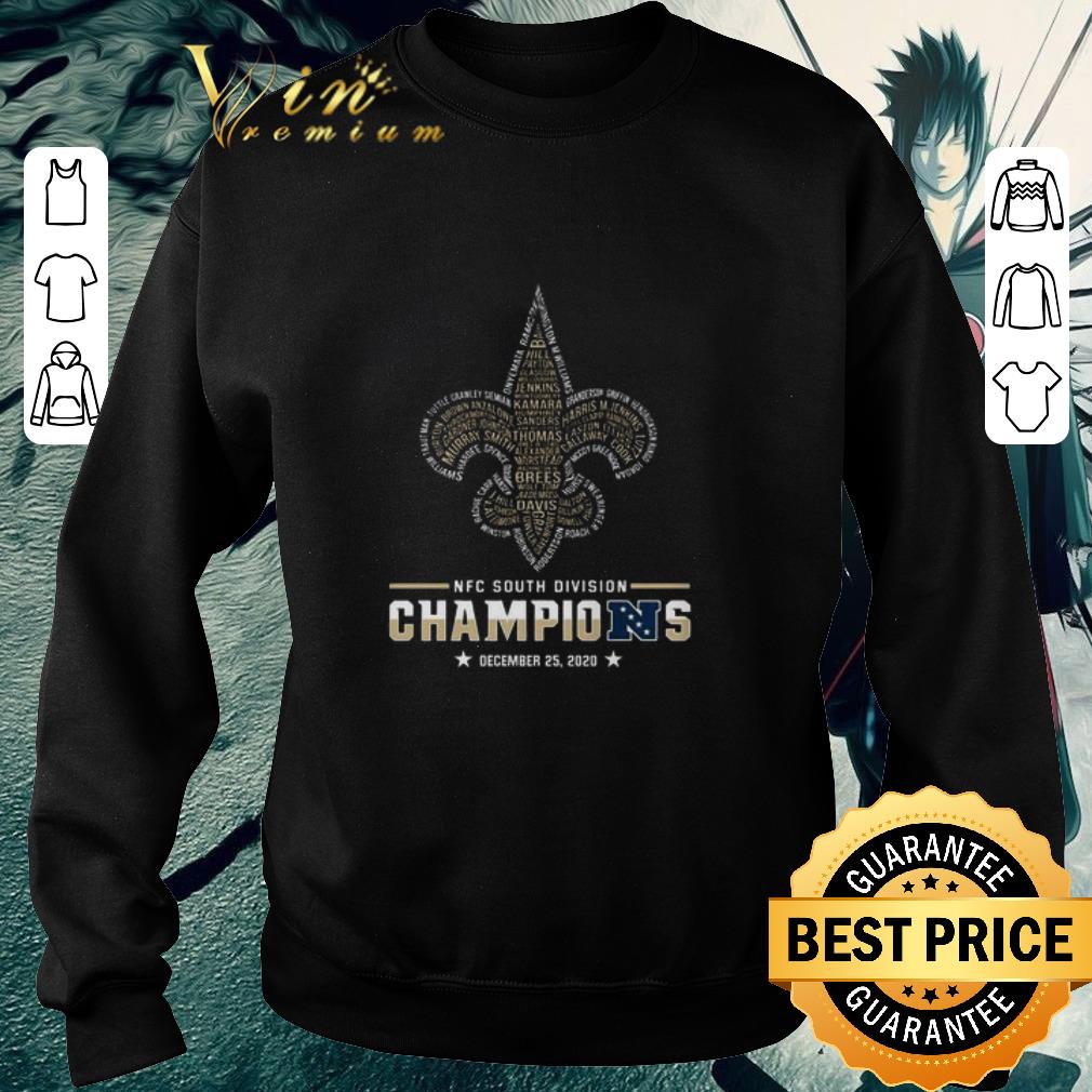 4a076296 original names new orleans saints nfc south division champions december 2020 shirt 4 - Original Names New Orleans Saints NFC South Division Champions December 2020 shirt