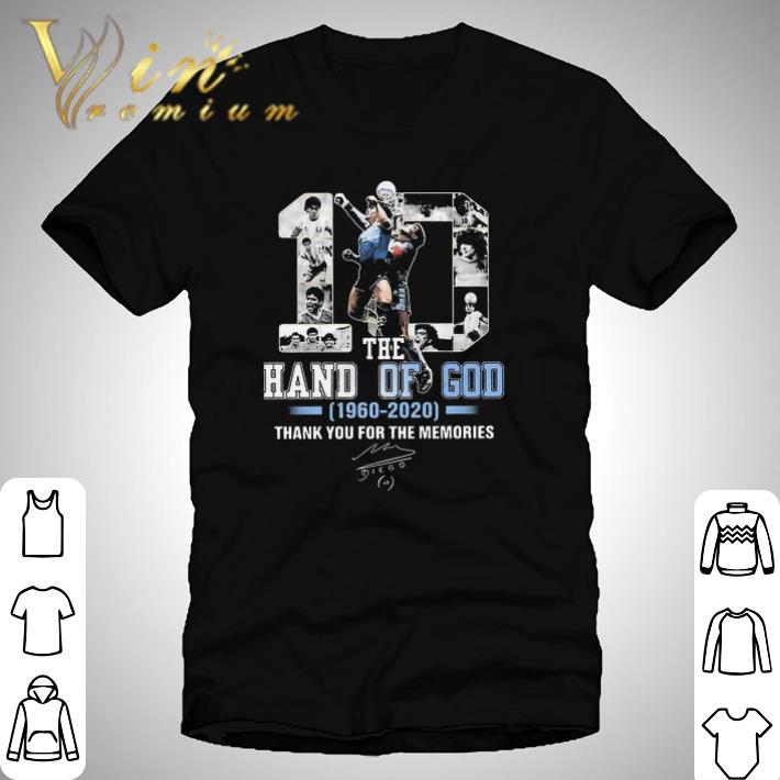 Official 10 Diego Maradona The Hand Of God 1960 2020 Thank You For The Memories Signature shirt