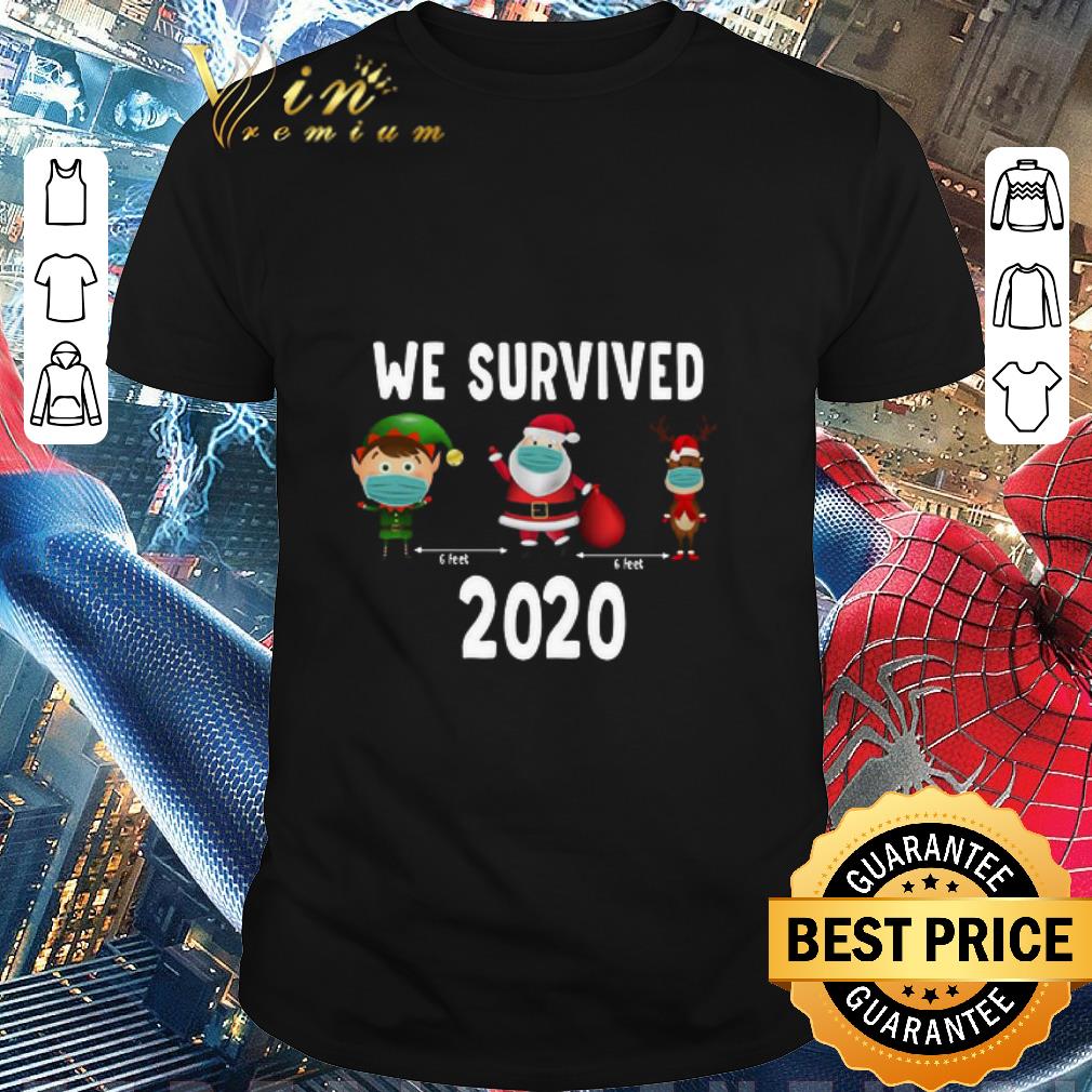 Top Elf Santa Claus Reindeer 6 Feet We Survived 2020 Christmas Sweater shirt