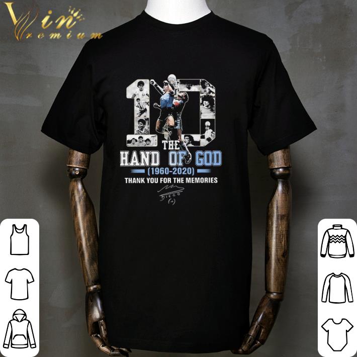 Official 10 Diego Maradona The Hand Of God 1960 2020 Thank You For The Memories Signature shirt
