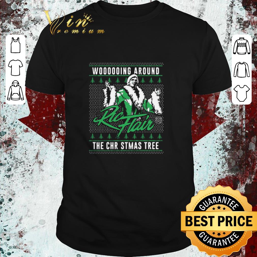 Hot Woooooing Around Ugly Faux Knit Ric Flair The Christmas Tree Sweater shirt