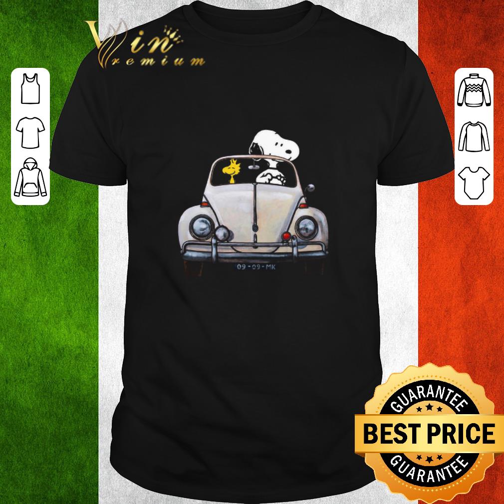 Official Snoopy And Woodstock Driving Volkswagen Beetle shirt