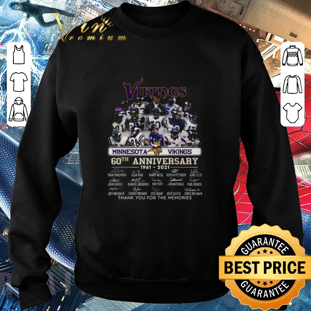 399c9212 original minnesota vikings 60th anniversary 1961 2021 thank you for the memories shirt 4 - Original Minnesota Vikings 60th Anniversary 1961-2021 Thank You For The Memories shirt