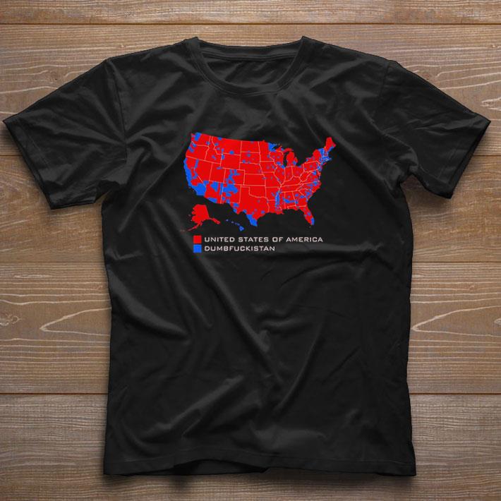 Funny Red United States Of America Vs Blue Dumbfuckistan American Map shirt