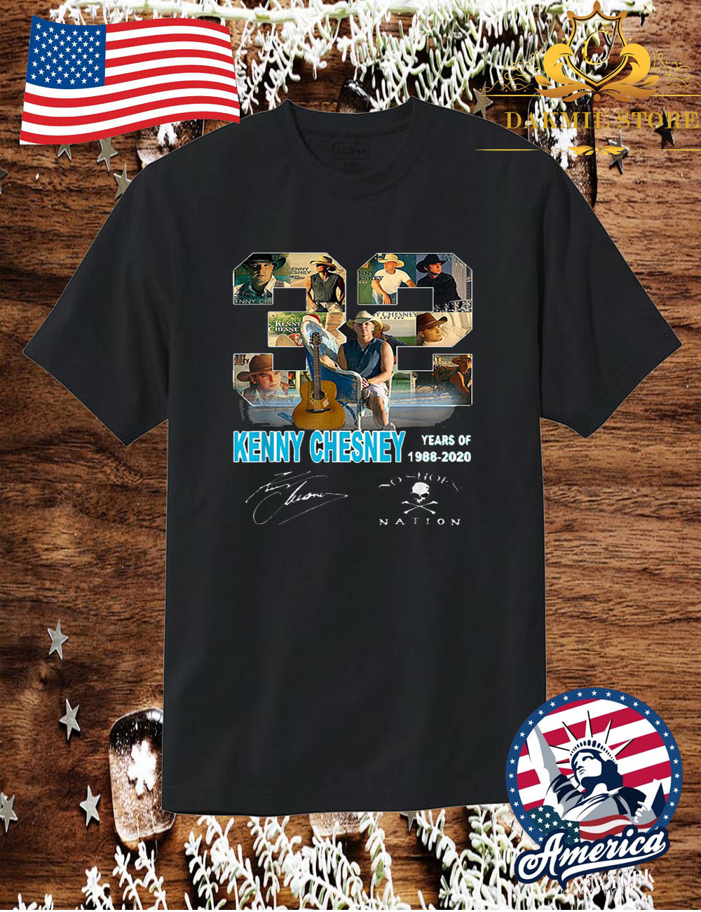 32 Years Of Kenny Chesney 1988-2020 Signature T shirt  For Men and Women
