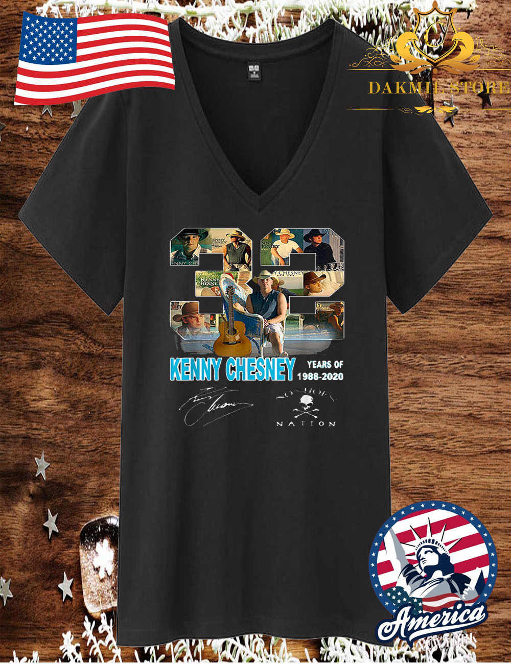 32 Years Of Kenny Chesney 1988-2020 Signature T shirt  For Men and Women