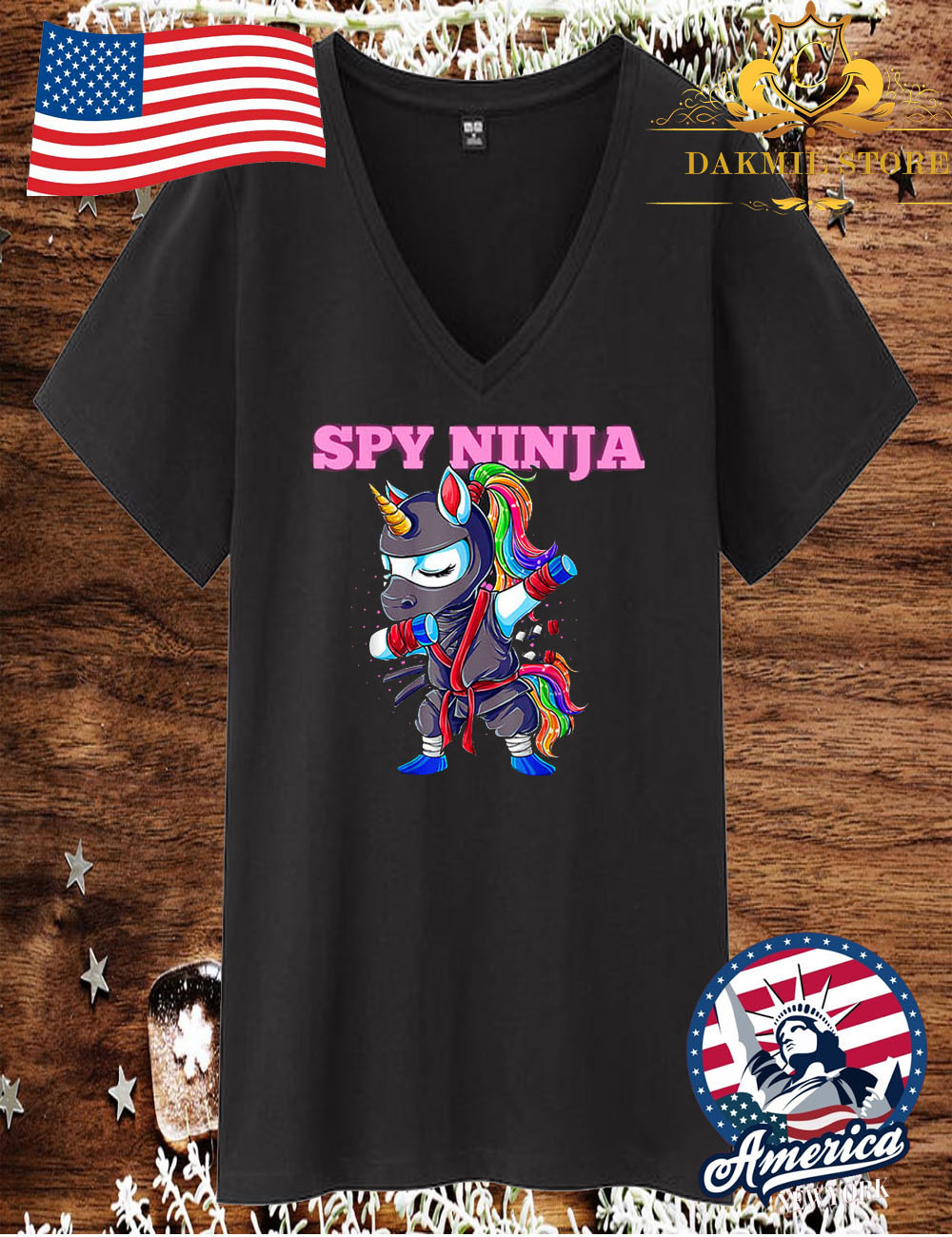 Official Spy Gaming Ninjas Gamer Unicorn Ninja Boy Girl Day Kids T-shirt