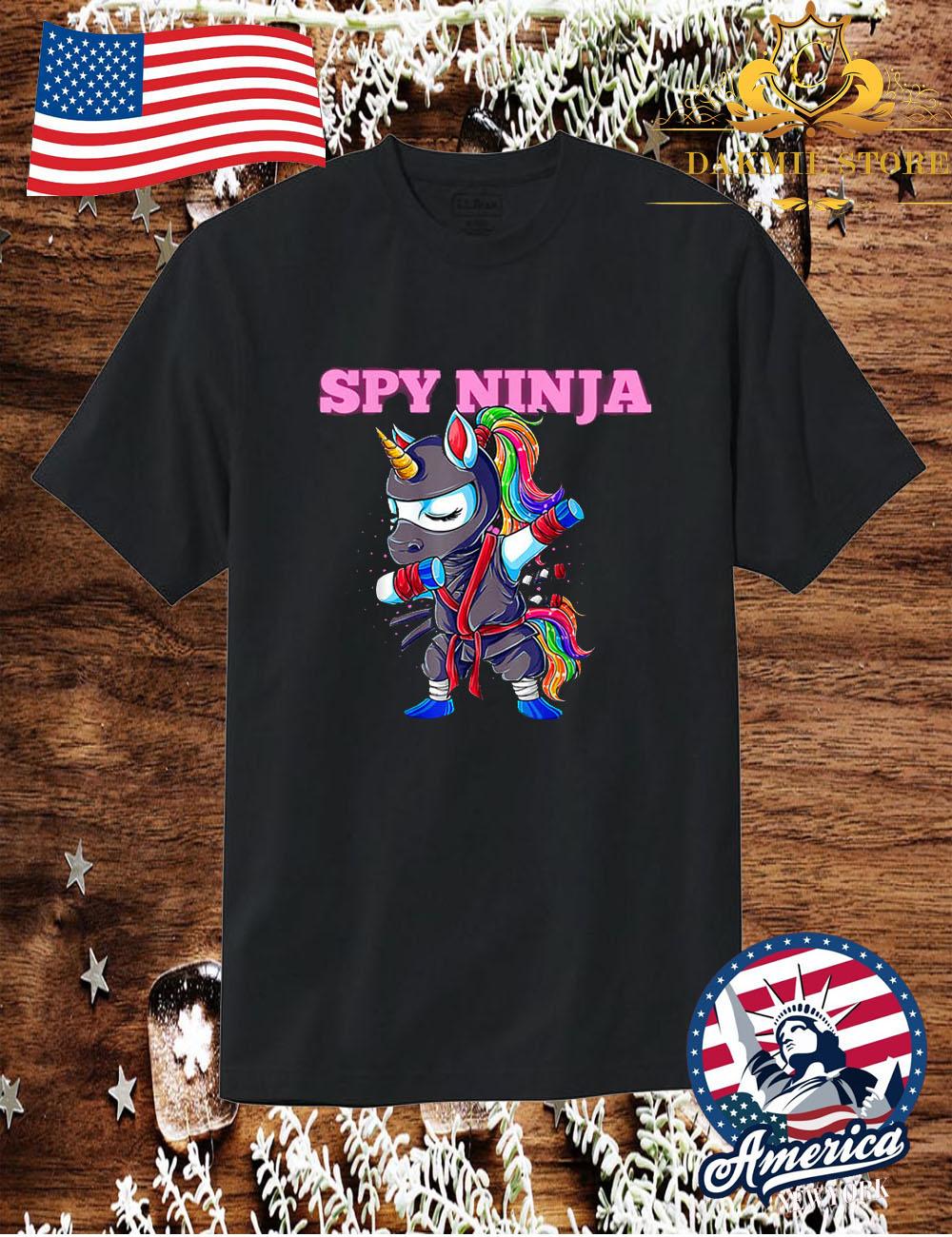 Official Spy Gaming Ninjas Gamer Unicorn Ninja Boy Girl Day Kids T-shirt