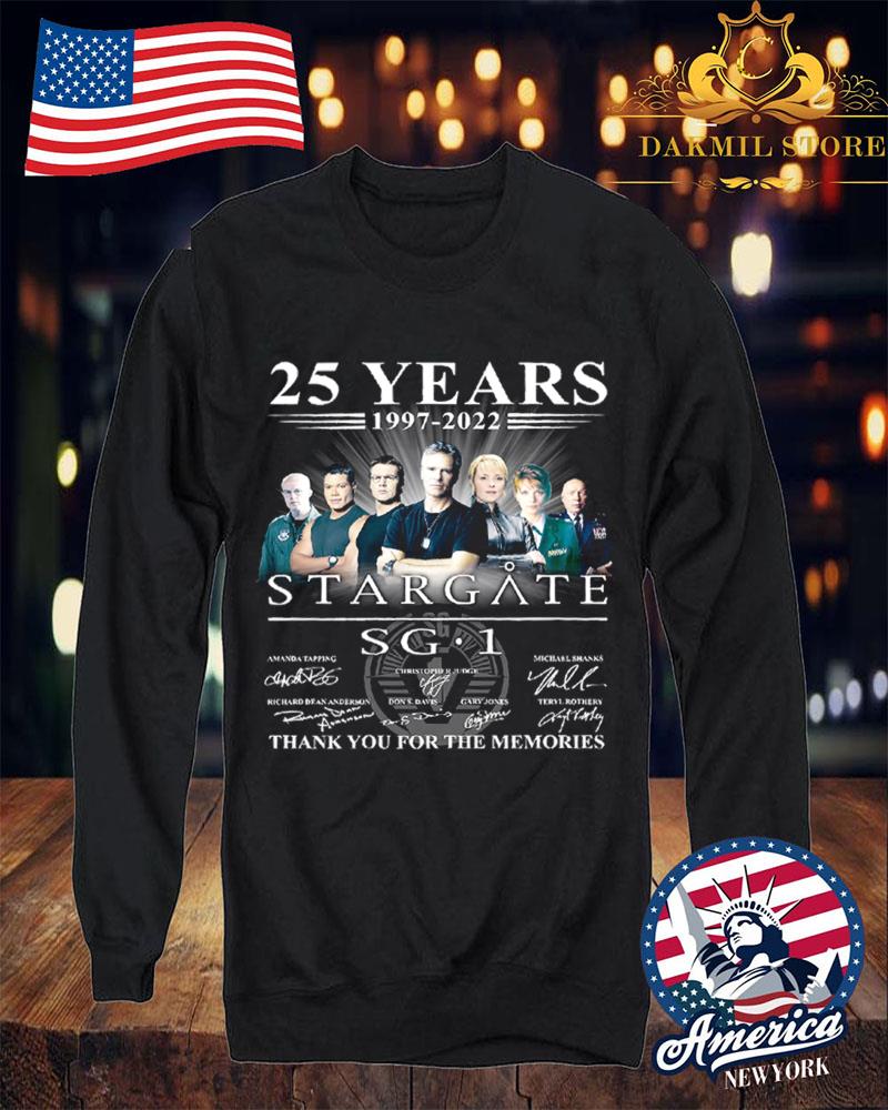 25 Years 1997-2022 Stargate SG1 Thank You For The Memories signature shirt