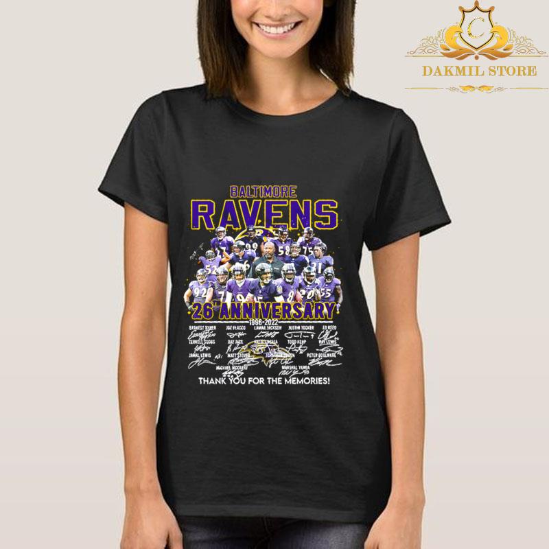 Baltimore Ravens 26th Anniversary Thank You For The Memories signature shirt