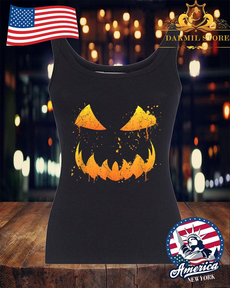 Dinosaur T rex Skeleton Pumpkin With Moon Halloween T-Shirt