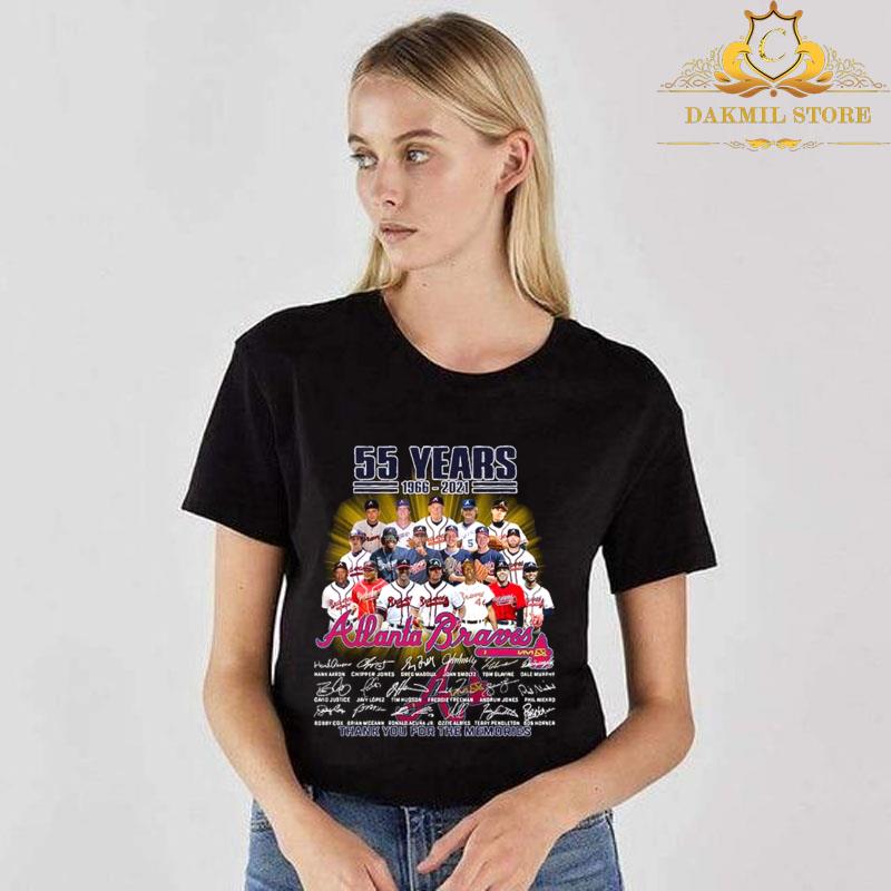 Atlanta Braves 55 year 1966 2021 thank you for the memories signatures shirt (3) Atlanta Braves 55 year 1966 2021 thank you for the memories signatures shirt (3)