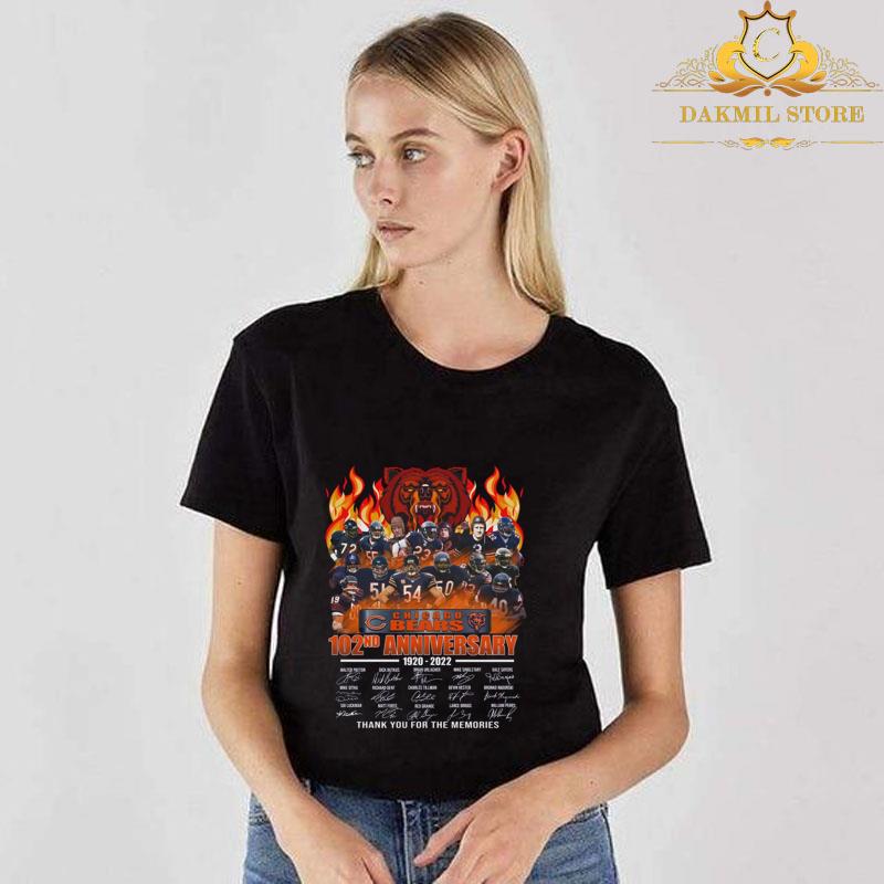Chicago Bears 102nd anniversary 1920 2022 thank you for the memories signatures T-shirt Chicago Bears 102nd anniversary 1920 2022 thank you for the memories signatures T shirt 3 - Chicago Bears 102nd anniversary 1920 2022 thank you for the memories signatures T-shirt
